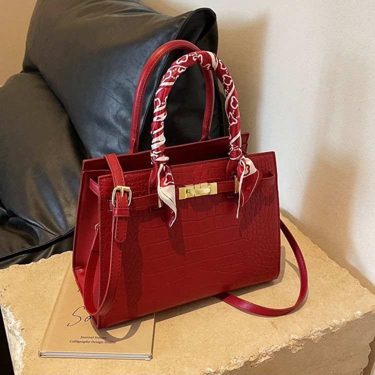 Borsa a mano minimalista, versatile ed elegante, da portare sottobraccio, di alta qualità, a tracolla singola, con motivo in pietra, per ragazze_voghion.com