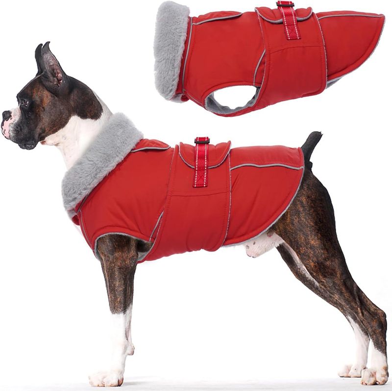 Cappotto per cani in pile spesso e foderato, impermeabile, in cotone, per autunno e inverno, per Golden Retriever e Bulldog francese_voghion.com