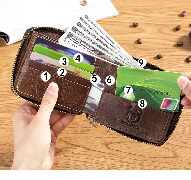 Bullcaptain rfid nova carteira masculina leathe moeda puse designe banda carteira embreagem leathe carteira masculina cad_voghion.com