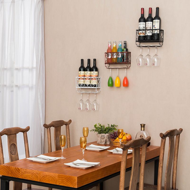 Simple Wine Rack Hanging Wine Glass Rack European Style Wall Hanging Wine Glass Rack Hanging Upside-down Living Room Household Retro Goblet Rack_voghion.com