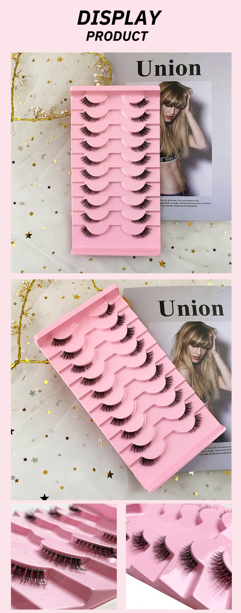 Fox skew fly false eyelashes half eyelashes thick curl chemical fiber ten pairs eyelashes_voghion.com