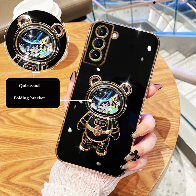 Rabbit Bear Astronaut Bracket Plating Phone Holder Case For Huawei Honor Magic3 Magic4 Magic5 Magic 3 4 5 Pro Stand Soft Cover_voghion.com