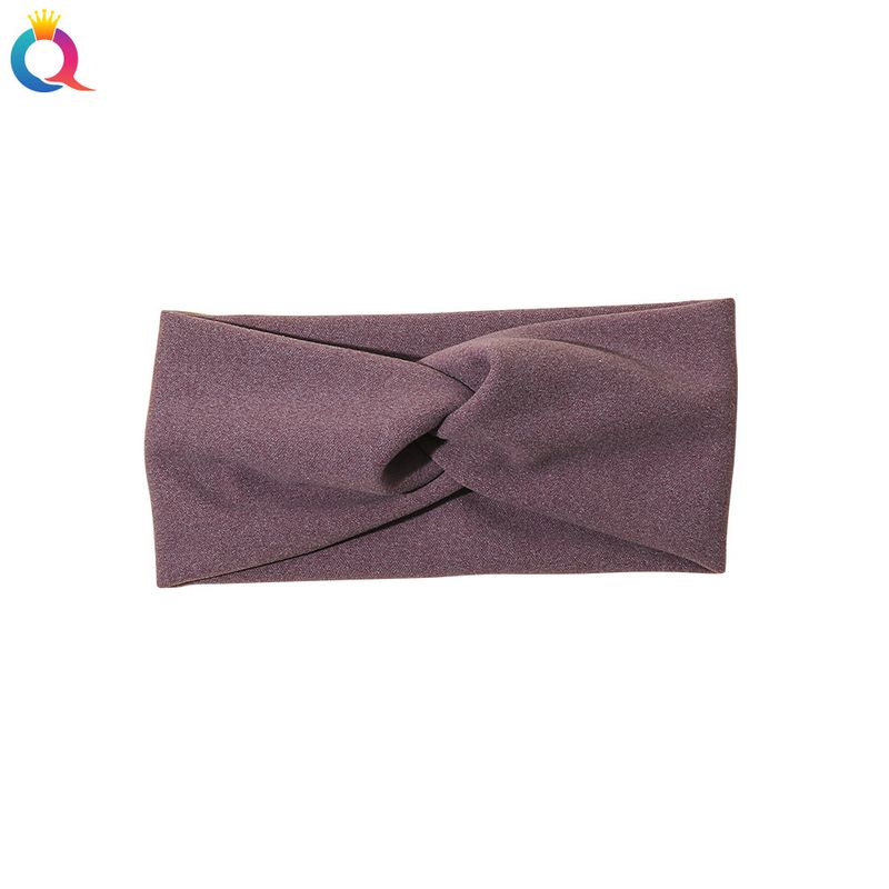 Bandeau en laine de couleur unie, accessoire de coiffure polyvalent pour femme, simple et tendance_voghion.com