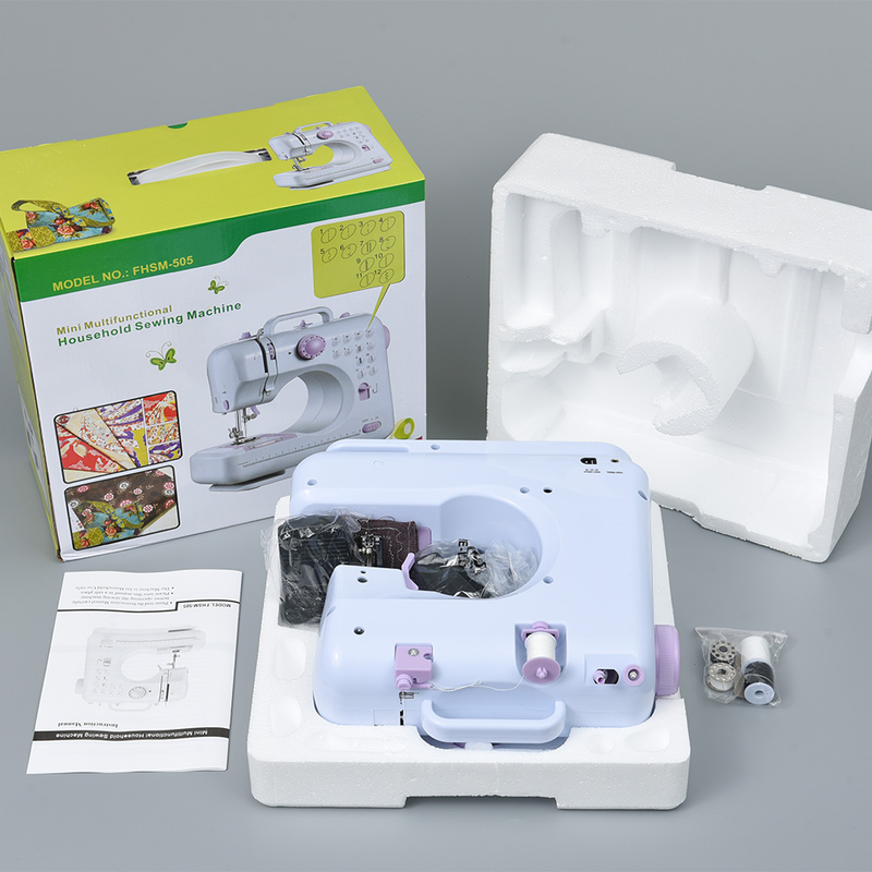 Inne máquina de costura portátil mini elétrica doméstica artesanato remendo overlock 12 pontos com pedal de mesa iniciantes_voghion.com
