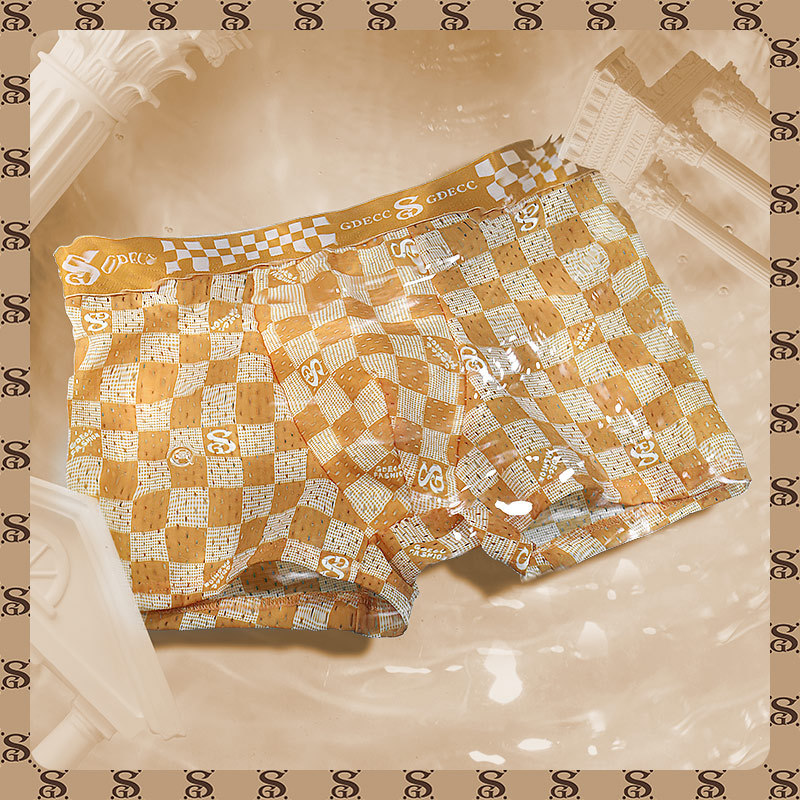 „Ice Silk 4 PACK“ vyriški „Ice Silk“ patogūs kelnaitės, labai ištempti naujovė, juokingi šaunūs apatiniai_voghion.com
