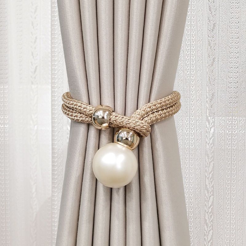 Creative Night Pearl Tiebacks Simple No-Installation Accessories Curtain Ties_voghion.com