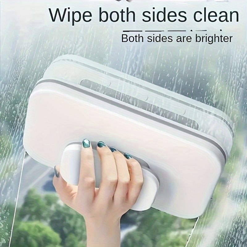 1pc Double-Sided Magnetic Window Cleaner Strong Magnetic Design For High-Rise Windows Dual-Sided Cleaning Non-Electric Manual Glass Wiper_voghion.com