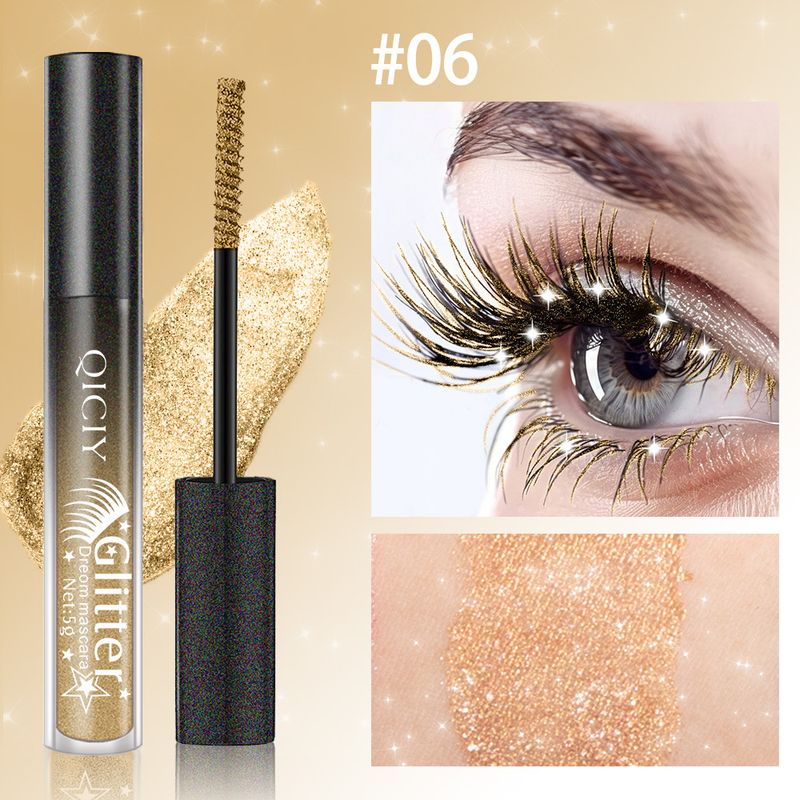 QICIY+6 colors of shiny eyelashes, waterproof, not easy to smudge, long lasting, thick, curled and fixed eyelashes_voghion.com