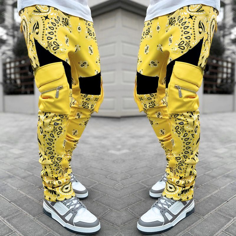 Men's clothing Casual Sports Haren pants Baggy high street hip hop overalls_voghion.com