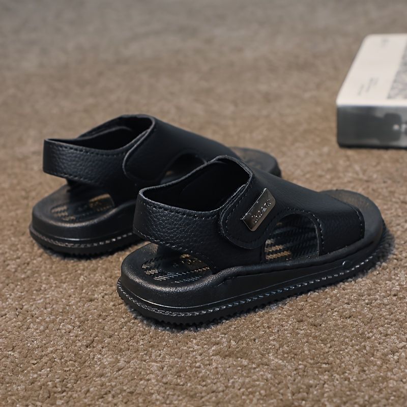Trendy effen kleur open teen jongens, ademende antislip sandalen voor vakantiestrand, zomer_voghion.com