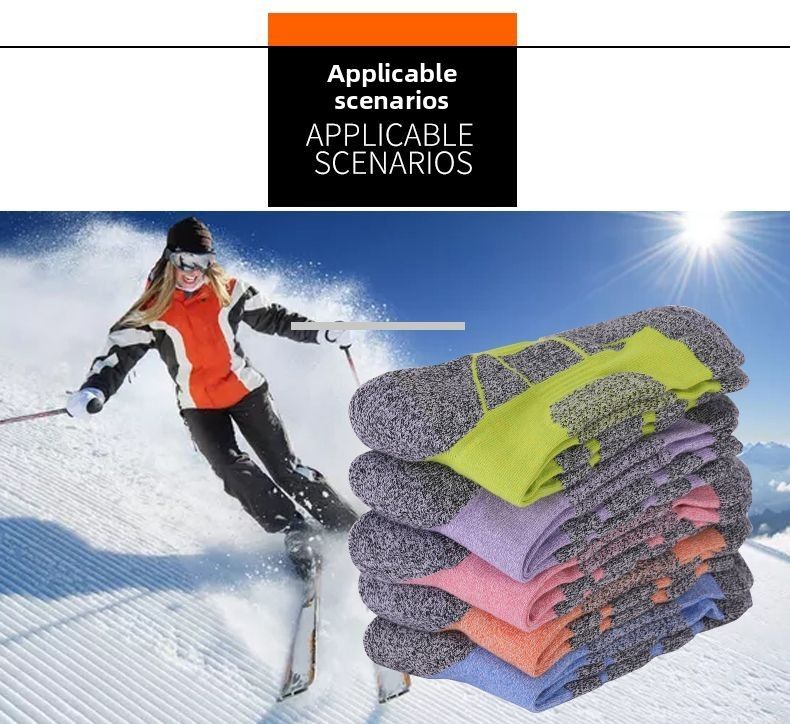 Calzini sportivi da corsa antiodore a metà polpaccio in spugna calda professionale per escursionismo e trekking all'aperto_voghion.com