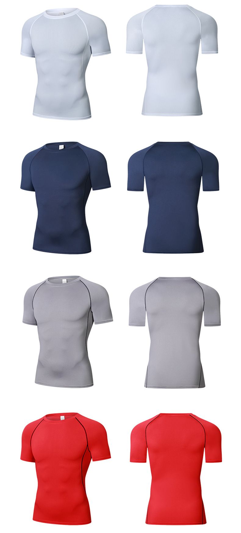 Men's Clothing Sports Elite Short Sleeved Quick Drying Clothes For Men Running Basketball Training Bottoming Shirt Elastic And Breathable Tights_voghion.com