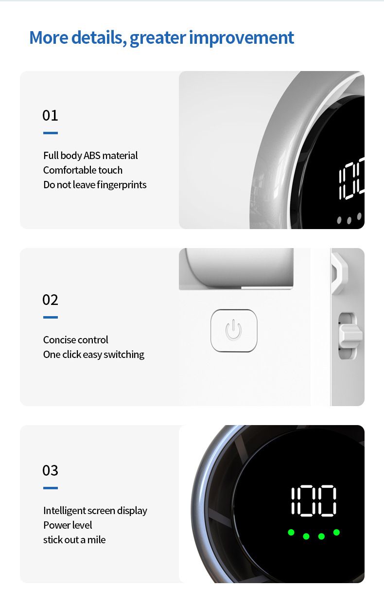 100-Speed Turbo Mini Fan - Foldable & Portable Neck/Handheld Fan With High Velocity Airflow (Rechargeable, Ultra-Quiet, 360° Adjustable)_voghion.com