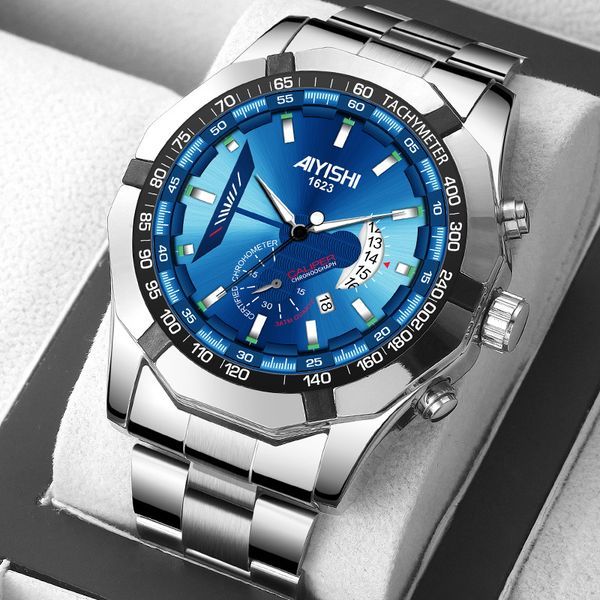 Luminous Waterproof Automatic Calendar Skeleton Watch_voghion.com