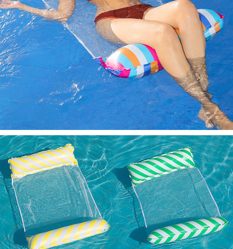 Aufblasbare Schwimmliege - Klappbare Rückenlehne mit Mesh-Netz für Pool, See & Strand_voghion.com