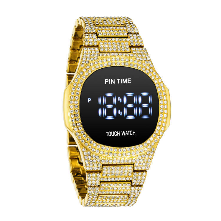 Luxuriöse, minimalistische Digitaluhr für Herren mit Diamantakzenten – wasserdichte Quarzuhr für Business und Freizeit – Roségold, Silber, Gold, Schwarz_voghion.com