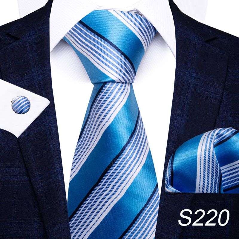 Corbata de seda de poliéster de alta calidad unisex para hombre, corbata formal de color sólido, bolsillo, toalla, gemelos, juego de jacquard_voghion.com