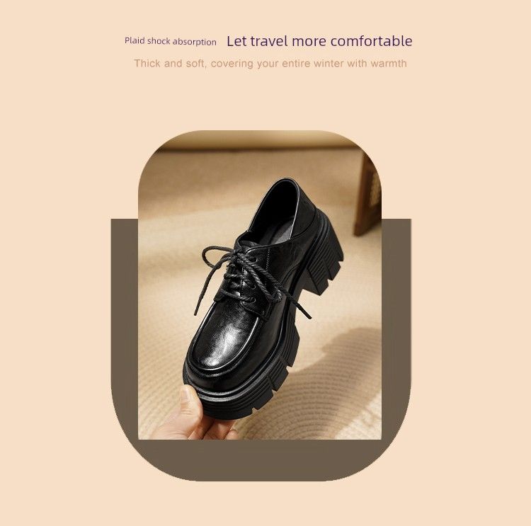 Mocasines de plataforma para mujer, recién llegados en 2025, tacón grueso, estilo universitario retro, planos británicos genuinos, primavera y otoño, talla pequeña_voghion.com