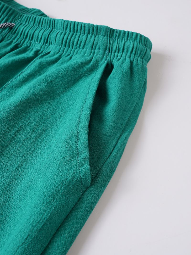 Men's Linen-Cotton Drawstring Shorts – Breathable Summer Casual & Beach Pants (S-XXXL, Relaxed Fit, Quick-Dry, Machine Washable)_voghion.com