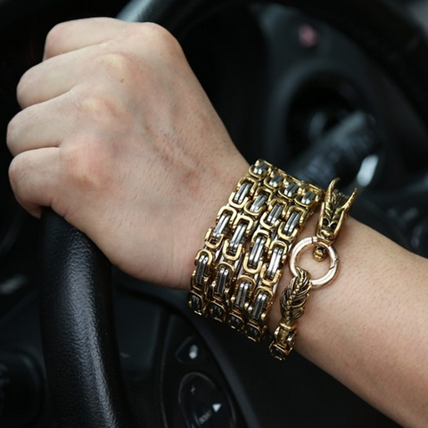 Outdoor Weapon Dragon Bone Titanium Stainless Steel Chain Whip Belt Supplies Bracelet Men's Self-Defense_voghion.com
