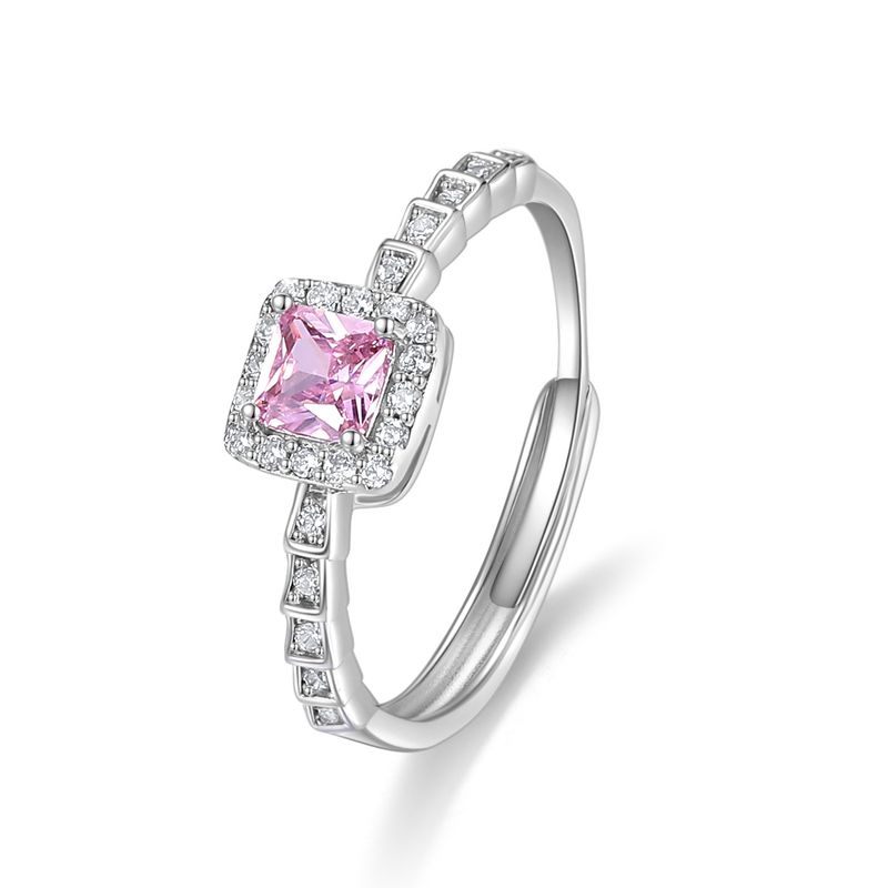 Anello in argento S925 Anello in argento sterling con diamanti pieni Anello con diamante rosa Moissanite ..._voghion.com