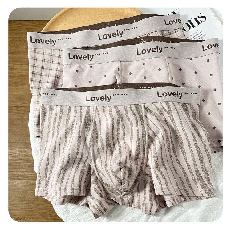 Sous-vêtements pour hommes, imprimé léopard, neufs, pur coton 7A, antibactériens, taille moyenne, boxers tendance pour garçons_voghion.com