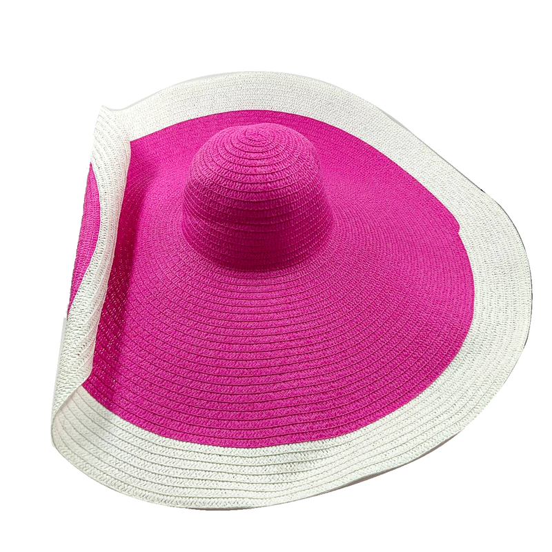 Nuovi arrivi, cappello di paglia estivo da viaggio, da spiaggia, sottile, traspirante, colorato, alla moda, con tesa oversize da 25 cm._voghion.com