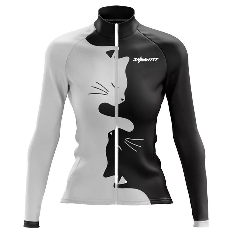 Zomermouwshirt New Cat Heren en Dames Racefiets Ademend Fietsshirt Lang Shirt Zonbescherming Sneldrogend Slim Fit_voghion.com