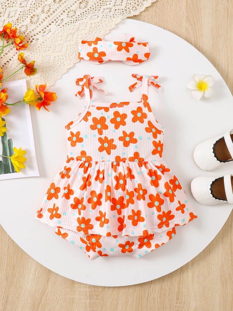 Odzież dziecięca specjalizuje się w nowych produktach dla małych dziewczynek, bezrękawnik, pełny, drukowany, trójkątny kombinezon_voghion.com