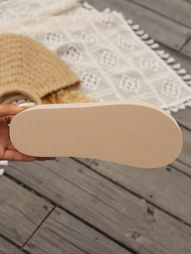 New Simple And Comfortable Casual Slippers With Thick Soles Flip-flops Beach Women's Shoes_voghion.com