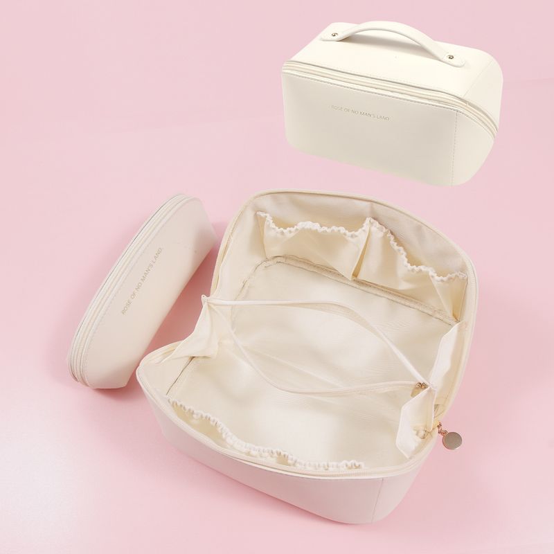Modell, speziell für Damen-Kosmetiktaschen, einfarbig, hochwertig, große Kapazität, tragbar, High-End-Sense, Internet, Promi-Reisen_voghion.com