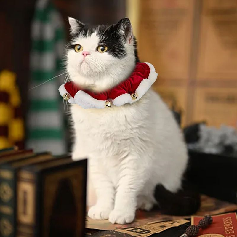 Haustier-Kleiderständer, Weihnachtskleid für kleine Hunde, Weihnachtshund mit Glockendekorationen, Weihnachts-Halskleid für Hunde, geeignet für_voghion.com