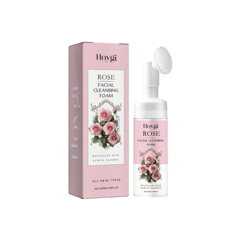 Hoygi Rose foam Oil Control Deep Cleansing Pore Delicate Brightening Firming Facial Cleanser_voghion.com