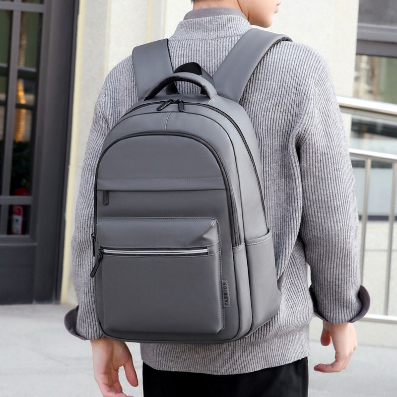Mochila clásica negra de tela Oxford, estilo universitario, impermeable, ligera, multicapa, de gran capacidad, moderna, para mujer._voghion.com