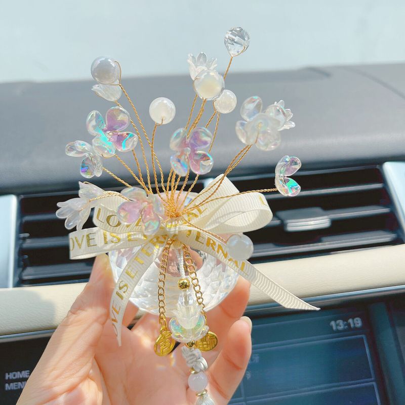 Lily Of The Valley Starry Sky Ornament Goddess Style Lucky Flower Dashboard Decoration Car Accessories_voghion.com