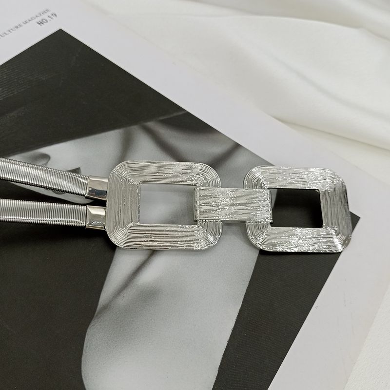 Cinture a catena elastiche in argento firmate HOT per donna, fascia elastica di alta qualità, cintura corsetto in vita dorata, cintura da donna_voghion.com