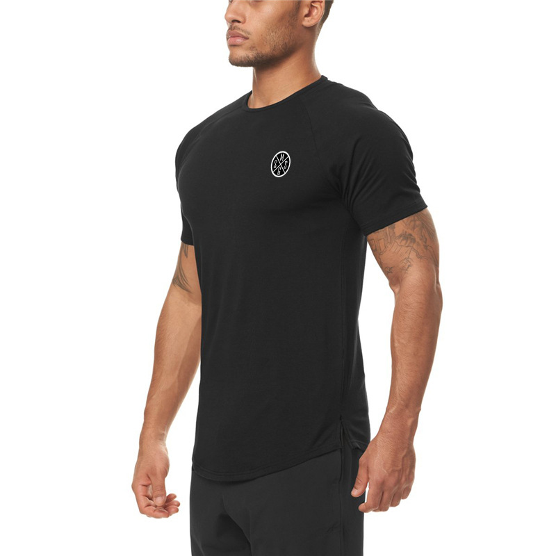 Men's sports tights basketball running top elastic T-shirt_voghion.com