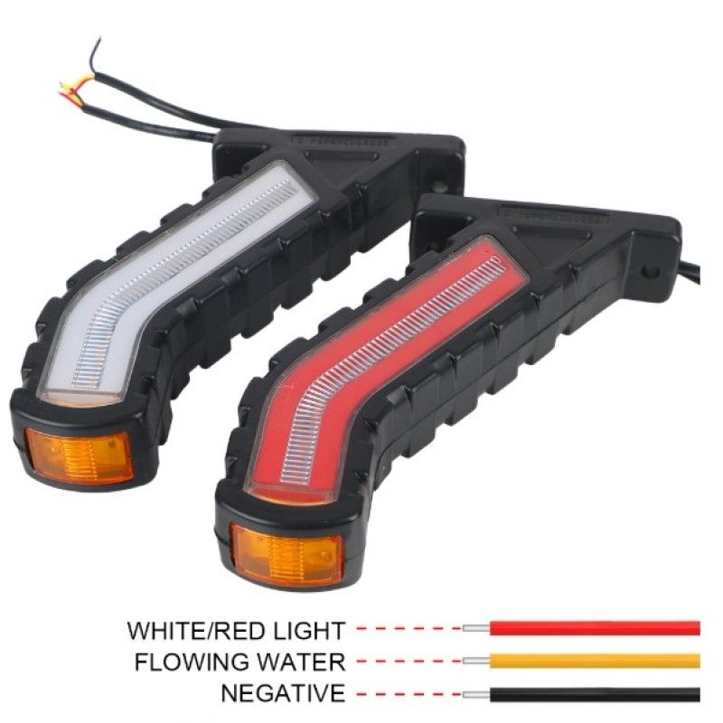LED Side Marker Lights Turn Signal Lamp 2 Pcs For Truck Trailer Lorry Flowing Water Effect 12V 24V Universal Waterproof_voghion.com