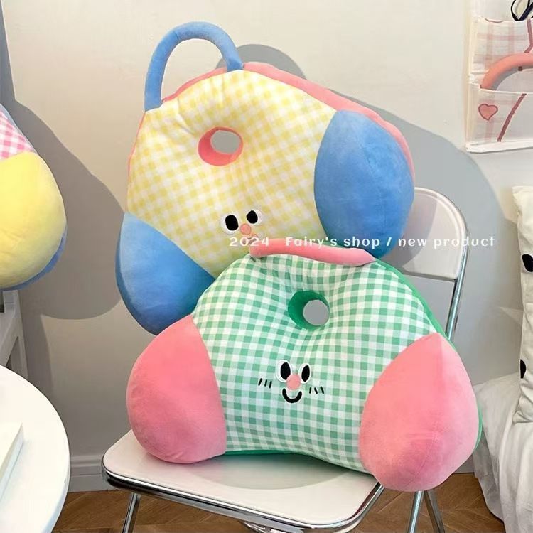 Coussin lombaire créatif et mignon en dopamine, pour bureau, dossier, taille, dortoir, canapé, long, assis, chevet_voghion.com