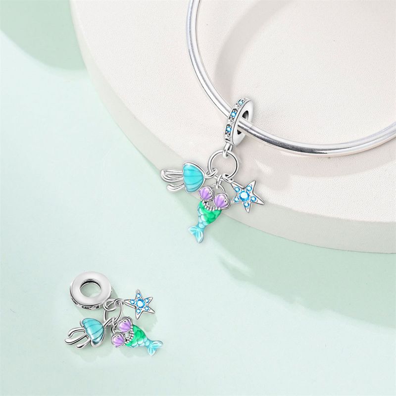 Women's Jewelry Travel Style Summer Cocktail Bag Charm Beads DIY Jewelry Accessories Bracelet Copper Plated Silver_voghion.com