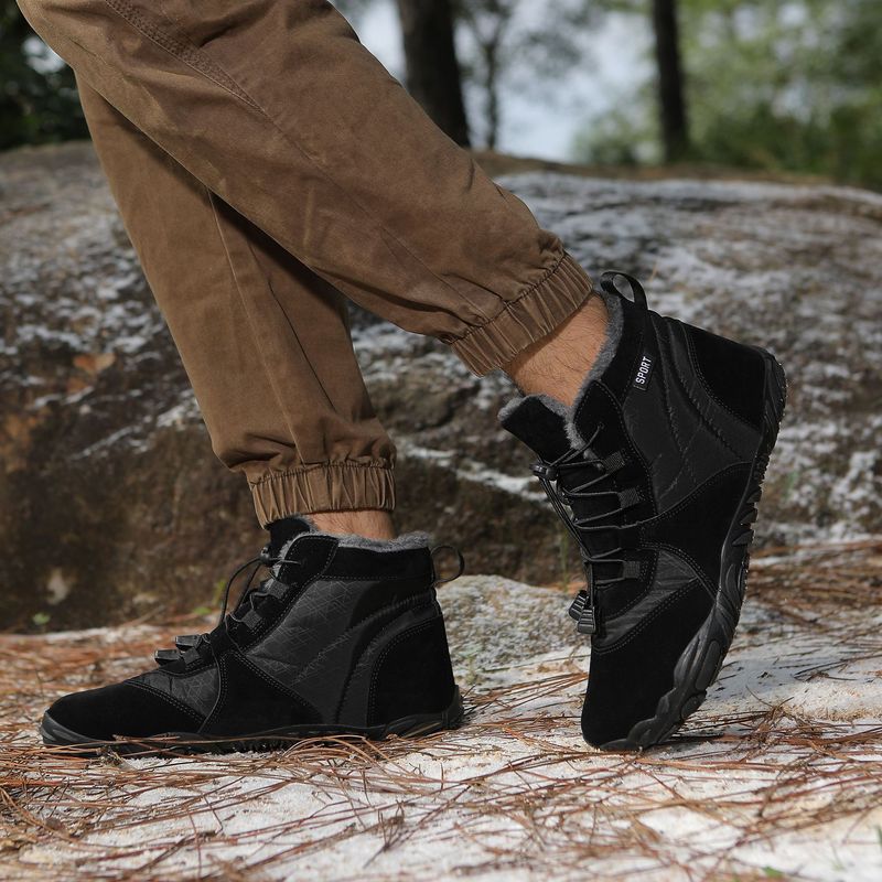 Grenzüberschreitende neue Fünf-Finger-Baumwollschuhe Outdoor-Sportschuhe Herren Samt warme Baumwollschuhe Verschleißfeste rutschfeste Schneestiefel Wanderschuhe_voghion.com