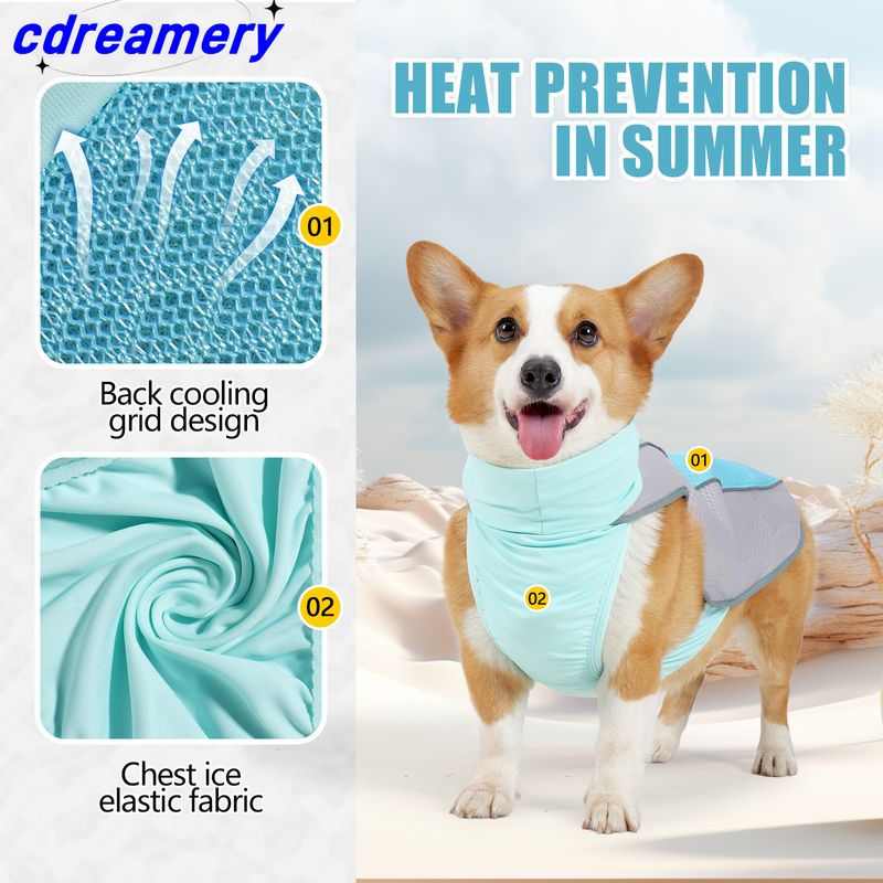 Dog Cooling Vests, Cooling Jackets, Evaporative Cooling Coats For Pets, Large, Medium And Small Dogs Made Of Reflective Materials_voghion.com