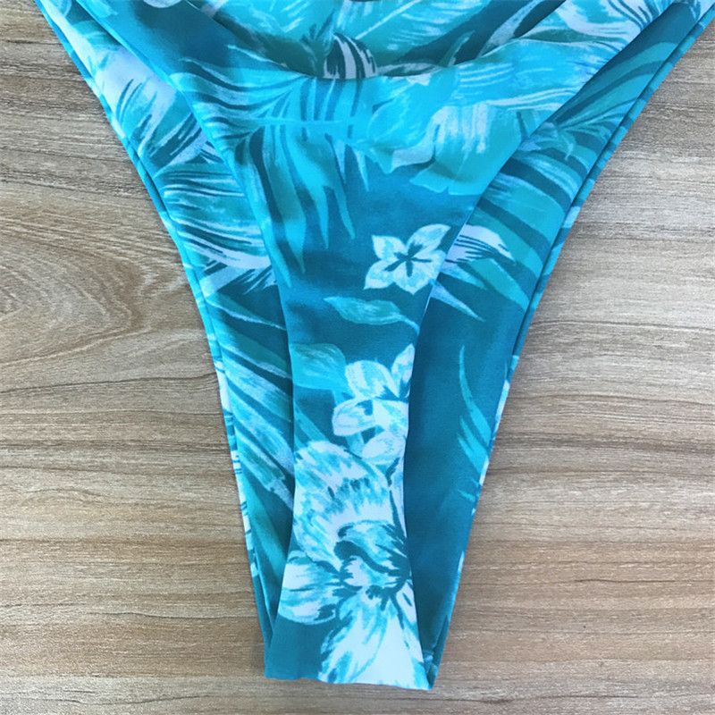 Maillot de bain dos nu imprimé bikini fendu pour femme bikini noir_voghion.com