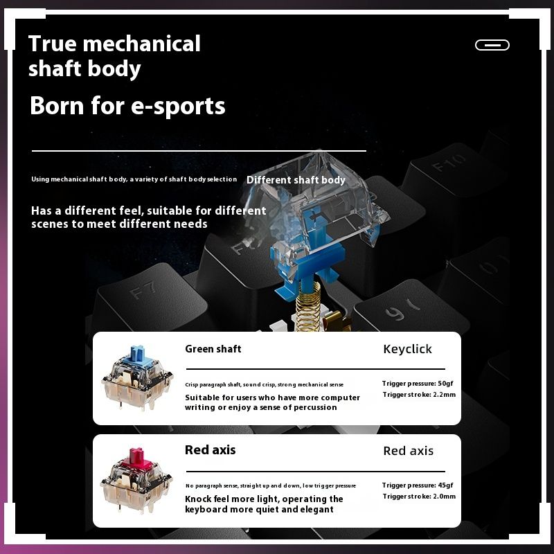 Göz kamaştırıcı G99 üçüncü deneme sınavı kablosuz Bluetooth mavi kırmızı eksen ofis E-spor oyunu masaüstü dizüstü bilgisayar mekanik_voghion.com