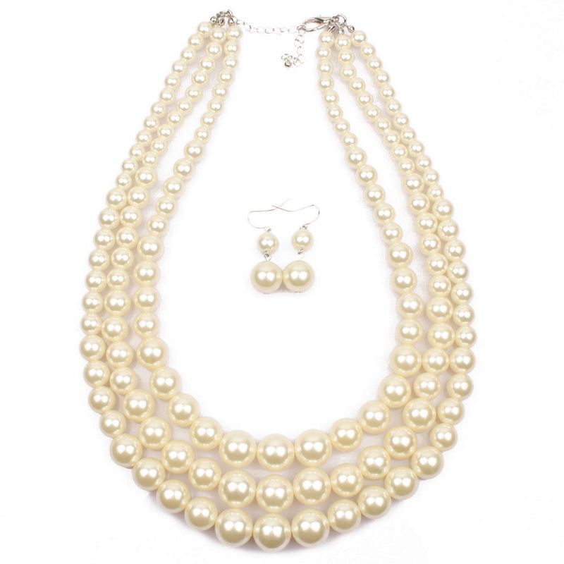 Handmade pearls, fashionable and exaggerated women's pearl collarbone, multi-layered necklace, exhibition hall style_voghion.com