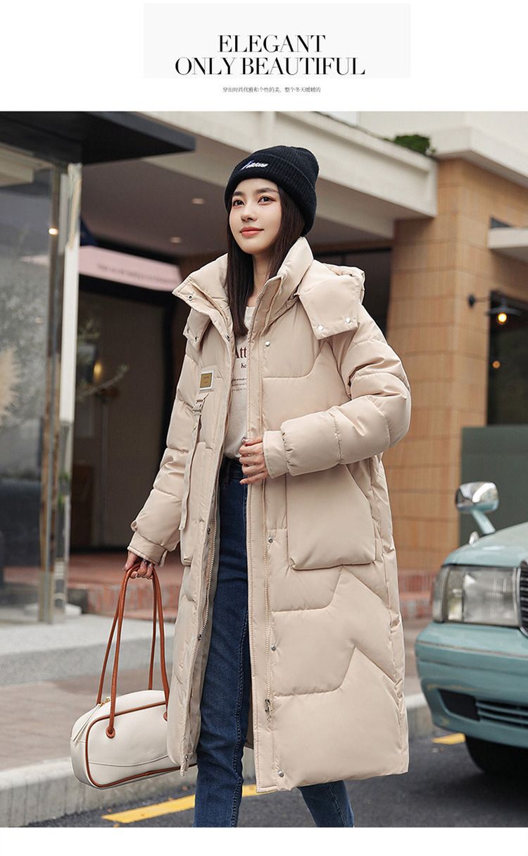 Women's Long Hooded Puffer Coat Winter Warm Oversized Parka Jacket With Pockets, Casual Streetwear Outerwear For Cold Weather_voghion.com