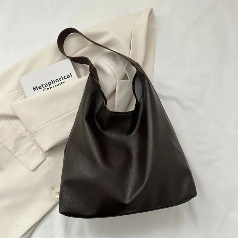 Borsa a secchiello versatile, spaziosa, da ascella, a tracolla, da donna, solida, graziosa, pochette, portafoglio 250314l_voghion.com
