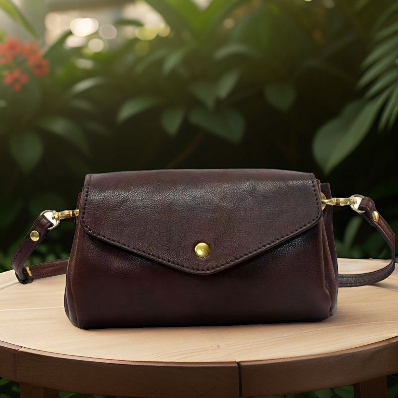 Mini-Umhängetasche aus echtem Leder mit goldenem Verschluss, neuer Stil_voghion.com