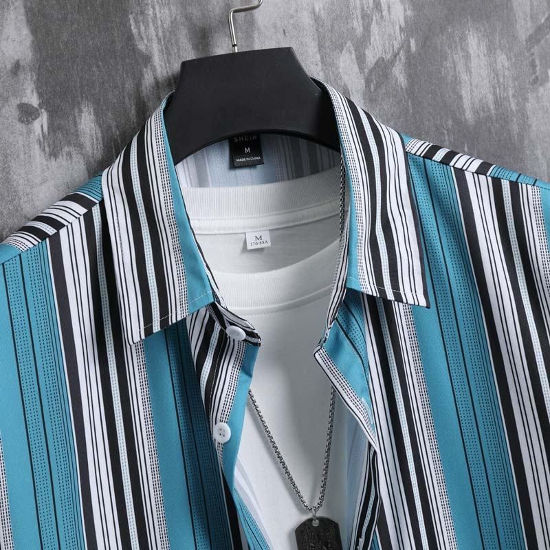 Sommer Neue Gedruckt Hemd Zwei Stück Jugend Casual Mode Herren Set_voghion.com