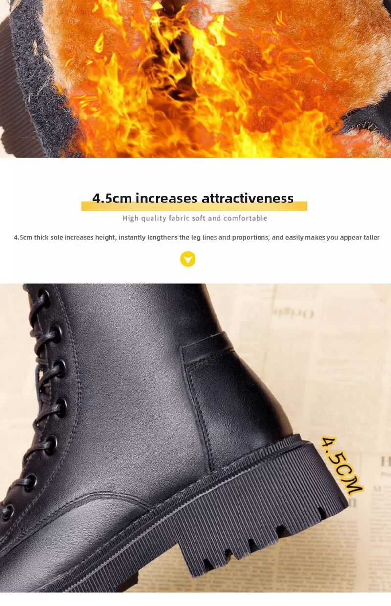 Botas de invierno para mujer, modelo Snow 2025, nuevo estilo, forradas con forro polar, gruesas, hasta media pantorrilla, impermeables, antideslizantes, con detalles de piel y lana._voghion.com